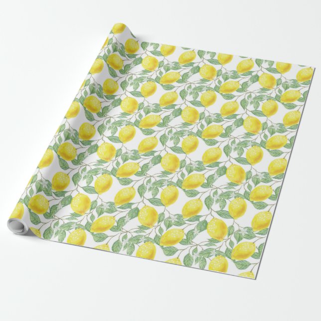 Lemon Tree Wrapping Paper (Unrolled)
