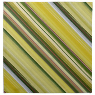 Lemon Tree Yellow and Green Stripe Cloth Napkin
