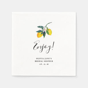 Lemon Tropical Bridal Shower Napkins