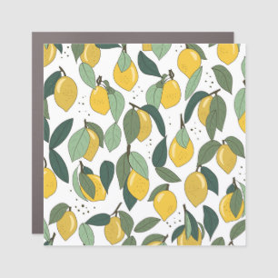 Lemon Tropical: Bright Vintage Seamless Car Magnet