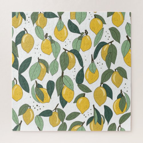 Lemon Tropical Bright Vintage Seamless Jigsaw Puzzle