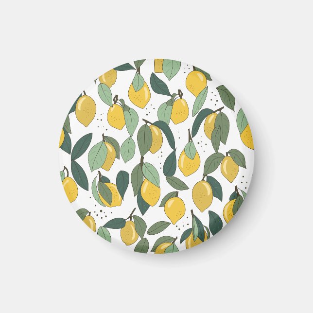 Lemon Tropical: Bright Vintage Seamless Magnet (Front)