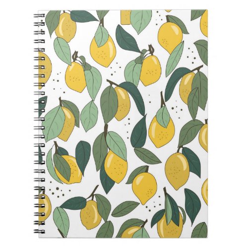 Lemon Tropical Bright Vintage Seamless Notebook
