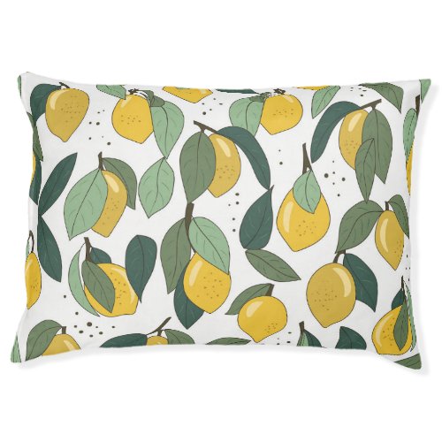 Lemon Tropical Bright Vintage Seamless Pet Bed