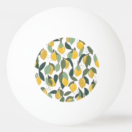 Lemon Tropical Bright Vintage Seamless Ping Pong Ball
