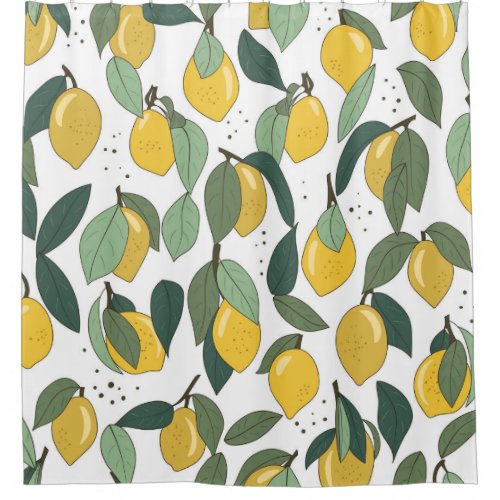 Lemon Tropical Bright Vintage Seamless Shower Curtain