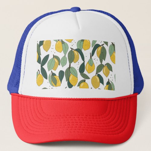 Lemon Tropical Bright Vintage Seamless Trucker Hat