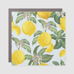 Lemon Tropical Fruit Vintage Pattern Car Magnet