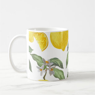 Lemon: tropical fruit vintage seamless coffee mug
