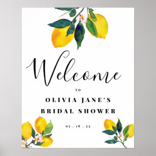Lemon Tropical Welcome Bridal Shower Poster