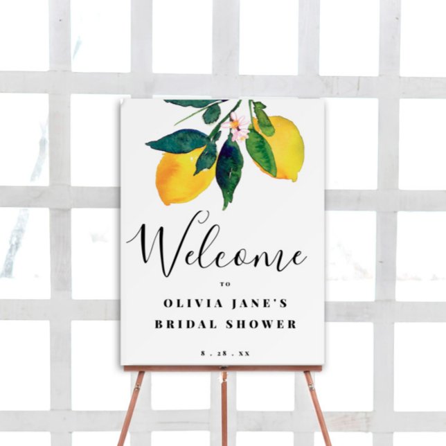 Lemon Tropical Welcome Bridal Shower Poster (Creator Uploaded)