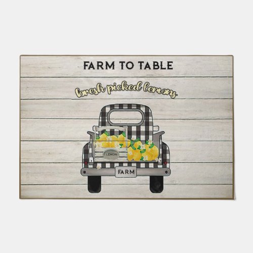 Lemon Truck Doormat  Cute Lemon Farmhouse Decor