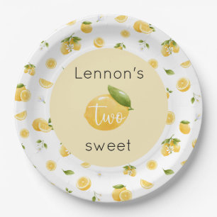 Lemon Two Sweet 2nd Birthday Paper Plates