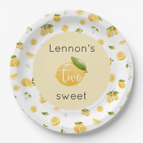 Lemon Two Sweet 2nd Birthday Paper Plates