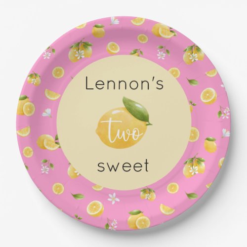 Lemon Two Sweet 2nd Birthday Paper Plates