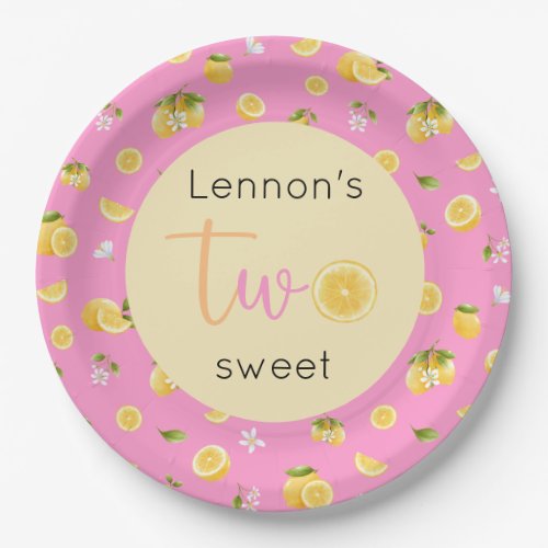 Lemon Two Sweet Birthday Paper Plates