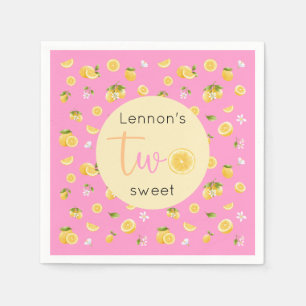 Lemon Two Sweet Birthday Party Napkins
