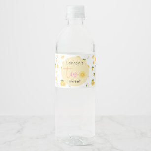 Lemon Two Sweet Birthday Water Bottle Label