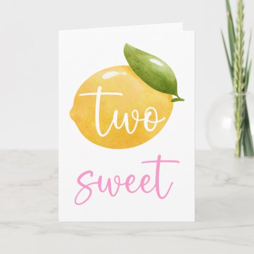 Lemon Two Sweet Happy Birthday Card