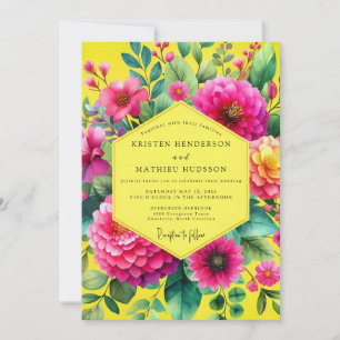 Lemon Vibrant Botanical Wedding Invitation
