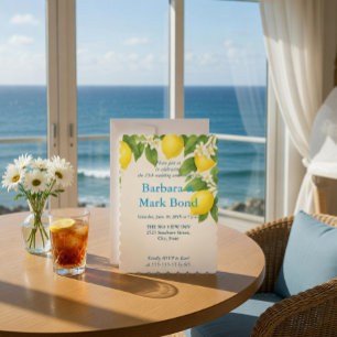 Lemon Watercolor 25th Wedding Anniversary  Invitation