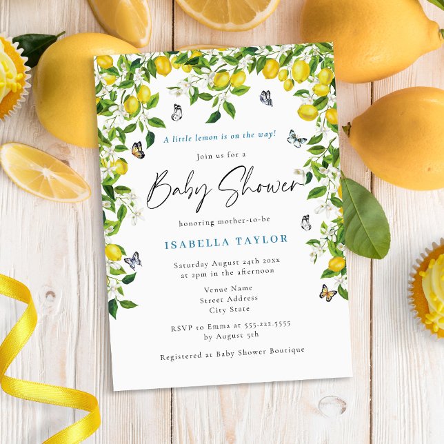 Lemon Watercolor Baby Shower Invitation (Creator Uploaded)
