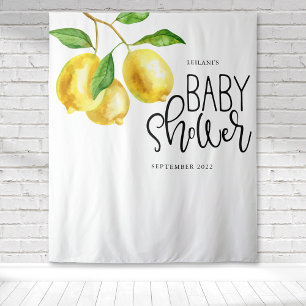Lemon Watercolor Baby Shower Tapestry