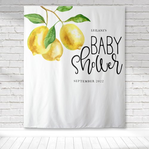 Lemon Watercolor Baby Shower Tapestry