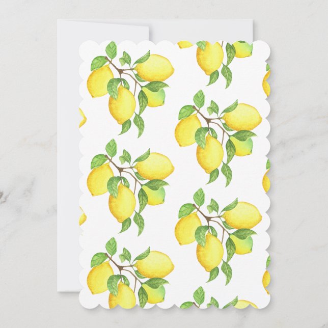 Lemon Watercolor Bridal Shower Invitation (Back)