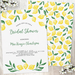 Lemon Watercolor Bridal Shower Invitation