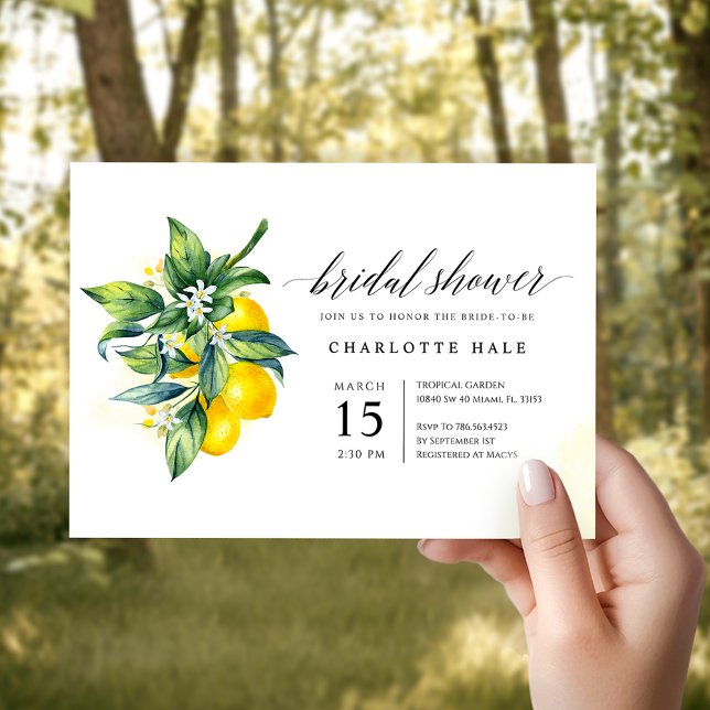 Lemon Watercolor Bridal Shower Invitation (Creator Uploaded)