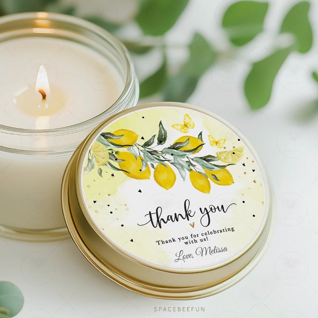 Lemon Watercolor bridal shower sticker labels (Add a personalized touch to your bridal shower favors with these Lemon Watercolor Bridal Shower Stic)