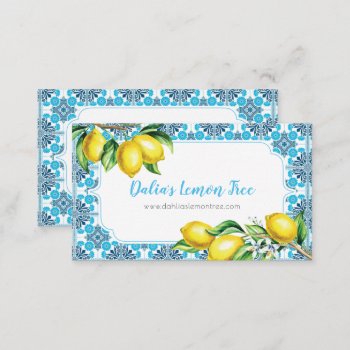 Lemon Watercolor Business Card by starstreambusiness at Zazzle