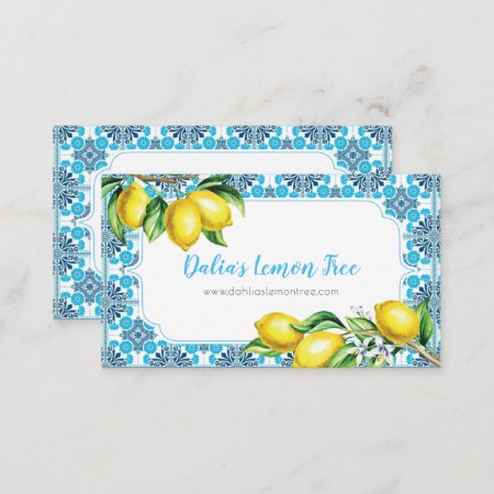 Lemon Watercolor Business Card