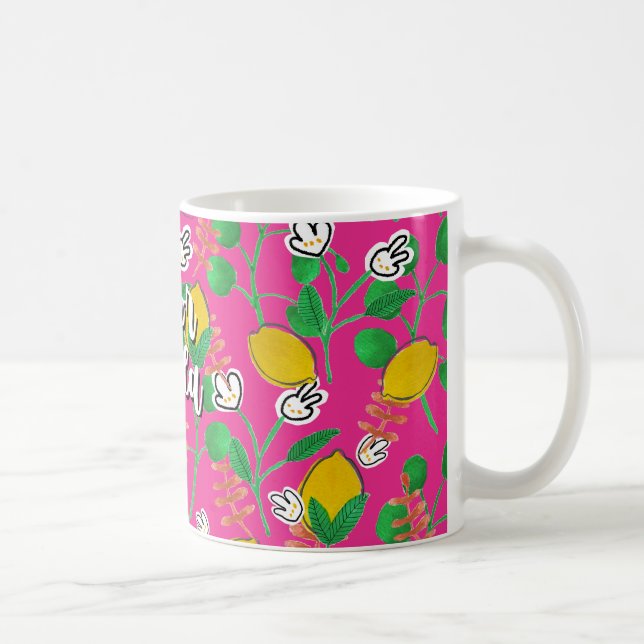 lemon watercolor coffee mug (Right)