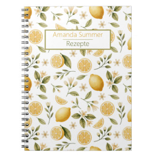 Lemon Watercolor Culinary Notebook