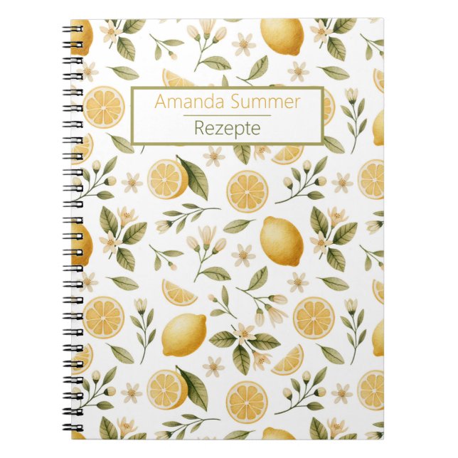 Lemon Watercolor Culinary Notebook (Front)