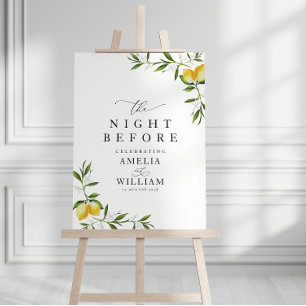 lemon watercolor green night before rehearsal sign