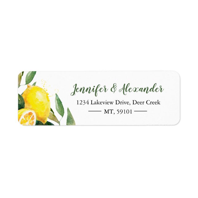 Lemon Watercolor Label (Front)