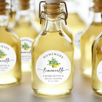 Lemon Watercolor Limoncello  Classic Round Sticker