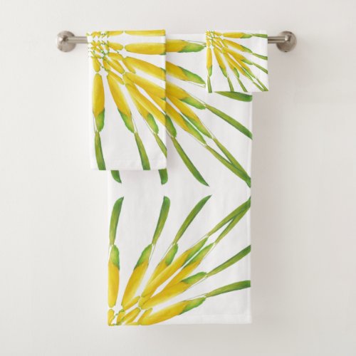 Lemon Watercolor Painting Pattern Bath Towel Set