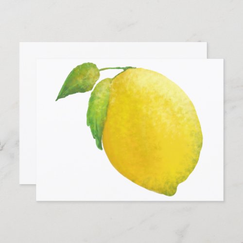 Lemon Watercolor Painting  Postcard