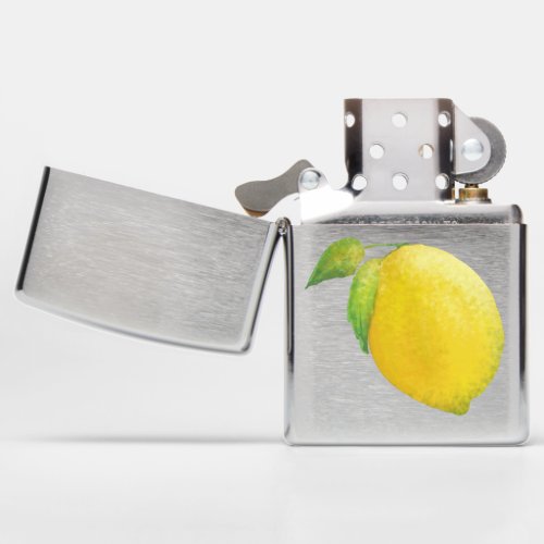 Lemon Watercolor Painting Zippo Lighter
