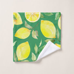 lemon,watercolor pattern,background,fruit,wallpape wash cloth