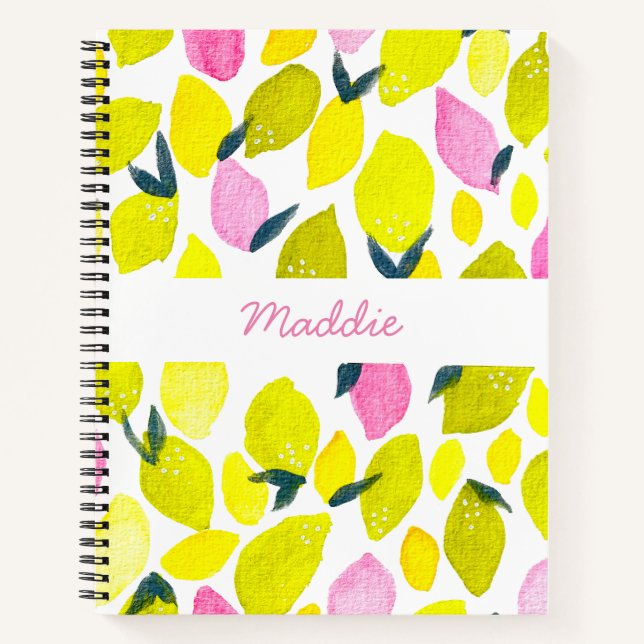 Lemon watercolor pattern notebook (Front)