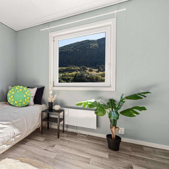 Lemon watercolor pattern simple round pillow (Creator Uploaded)