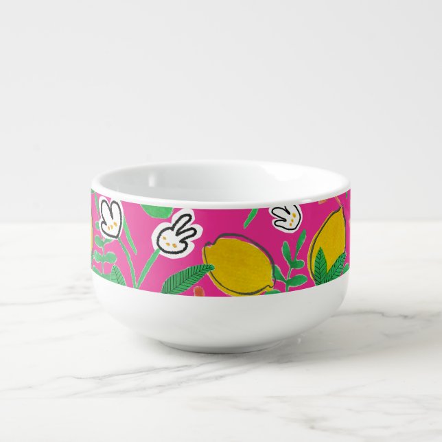 lemon watercolor  soup mug (Front)