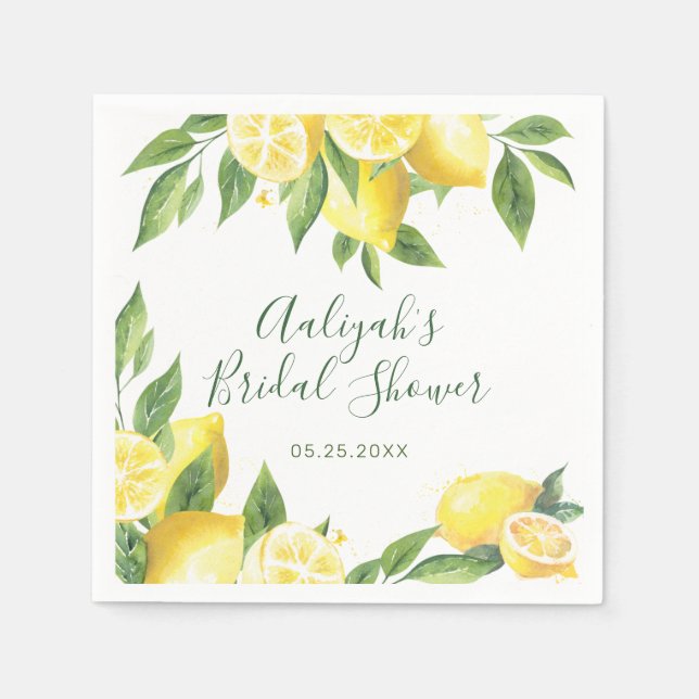 Lemon Watercolor Special Occasion Napkins (Front)