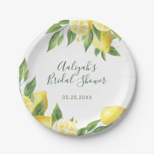 Lemon Watercolor Special Occasion Paper Plates