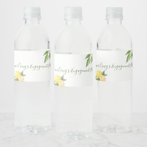 Lemon Watercolor Special Occasion Water Bottle Label